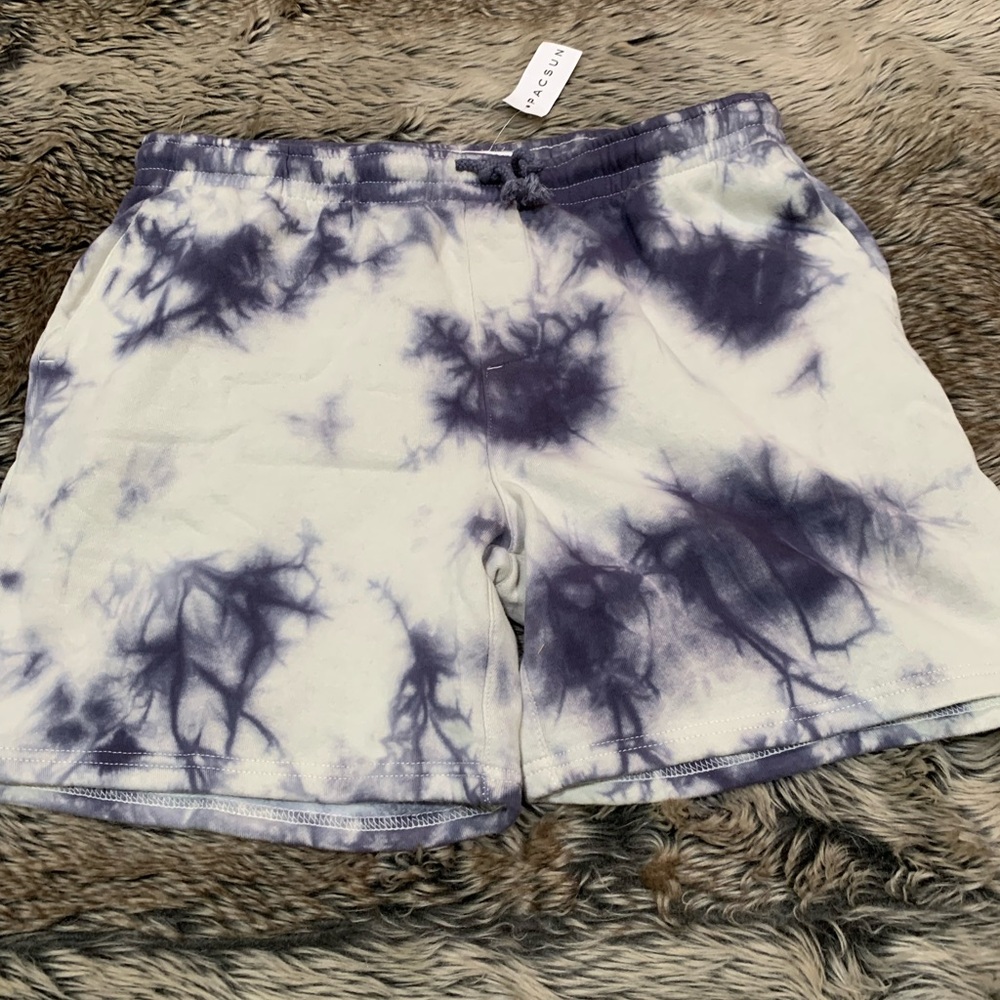 PacSun White and Purple Tie-Dye Women’s Shorts